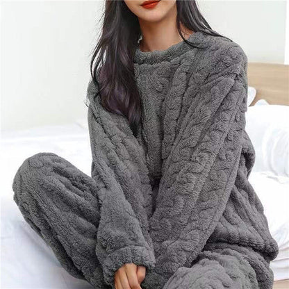 Cozy Fleece Lounge Pyjamaset Voor Dames – Warm, Zacht & Perfect Voor Koude Avonden