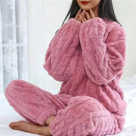Cozy Fleece Lounge Pyjamaset Voor Dames – Warm, Zacht & Perfect Voor Koude Avonden