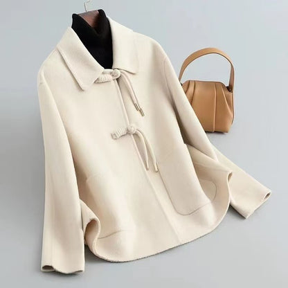 Wollen Dames Jas | Elegante Wolmix Jas Met Luxe Knoopdetails