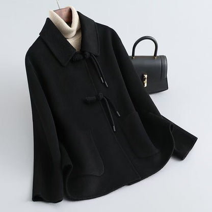 Wollen Dames Jas | Elegante Wolmix Jas Met Luxe Knoopdetails