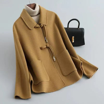 Wollen Dames Jas | Elegante Wolmix Jas Met Luxe Knoopdetails