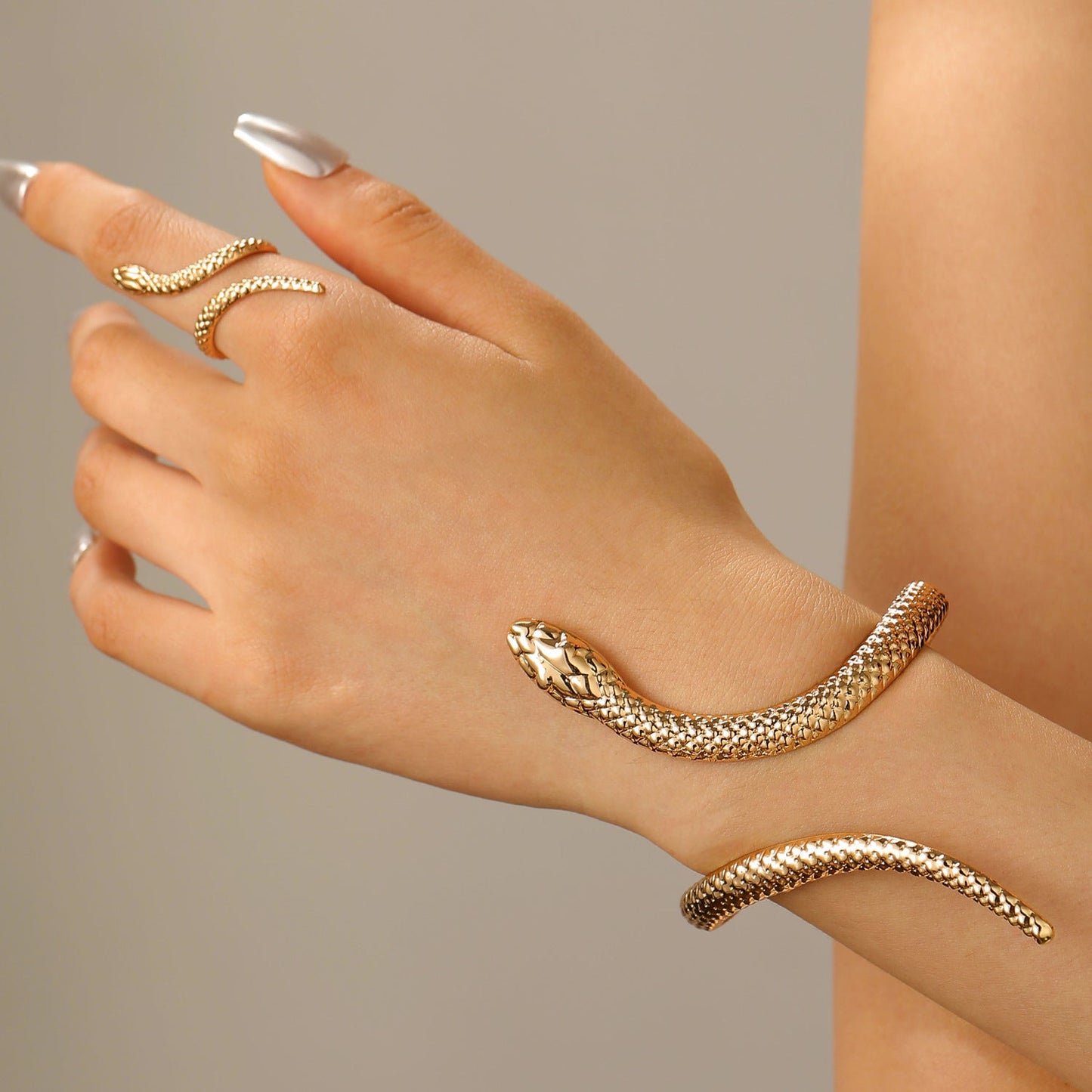 Snake Sieradenset | Statement Ring & Armband
