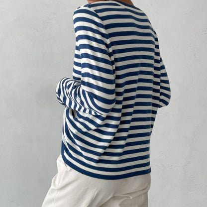 EZRA | Gestreept T-Shirt met Lange Mouwen voor Dames – Tijdloos, Comfortabel & Perfect te Combineren