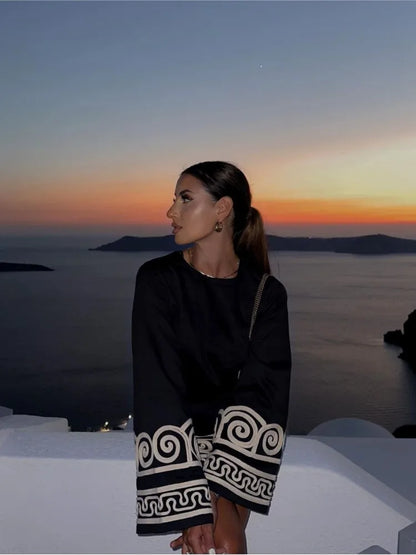 YASMIN | Geborduurde Kaftan Zomerjurk