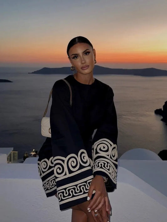 YASMIN | Geborduurde Kaftan Zomerjurk