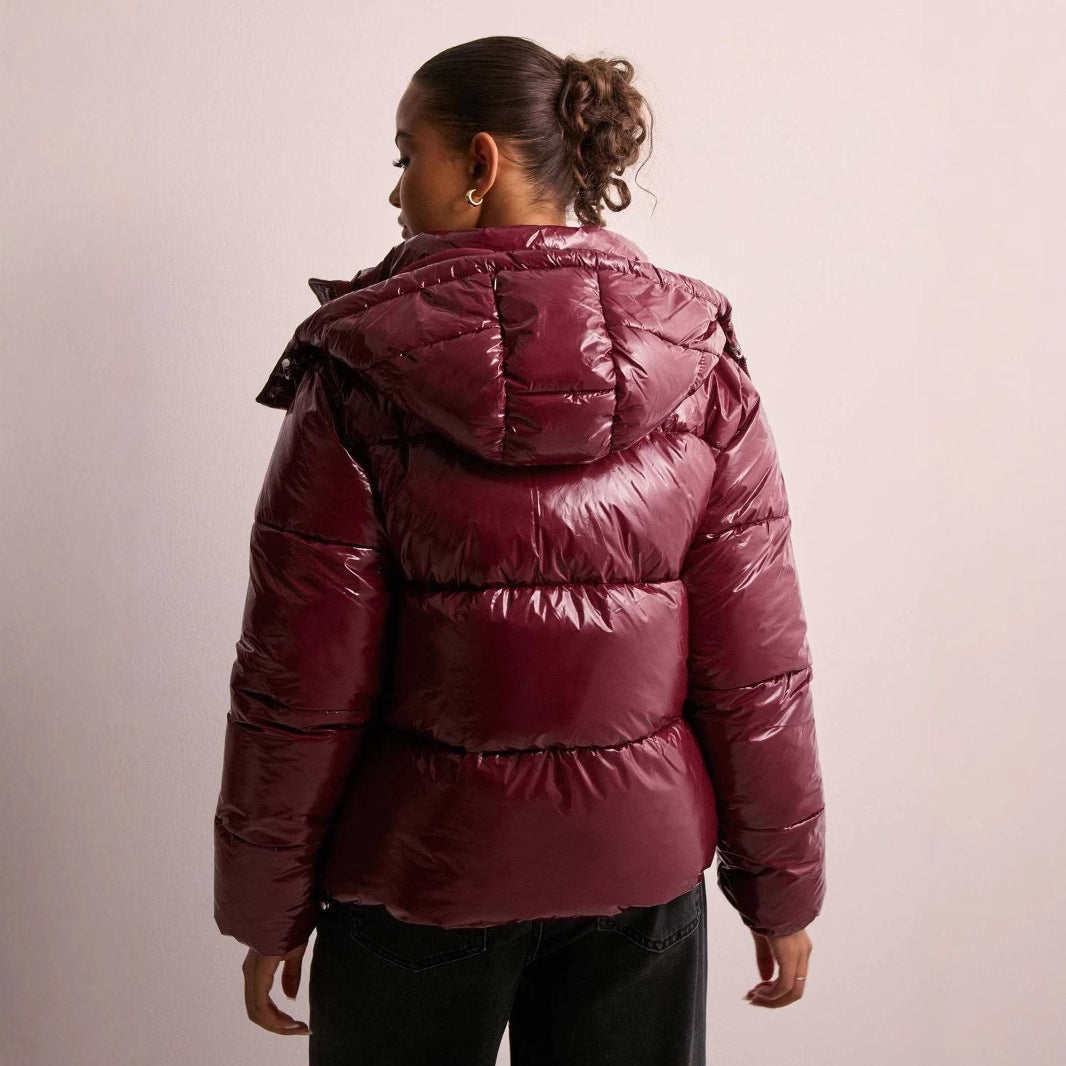 Glanzende Gewatteerde Dames Winterjas | Lichtgewicht Warmte & Waterafstotend Comfort
