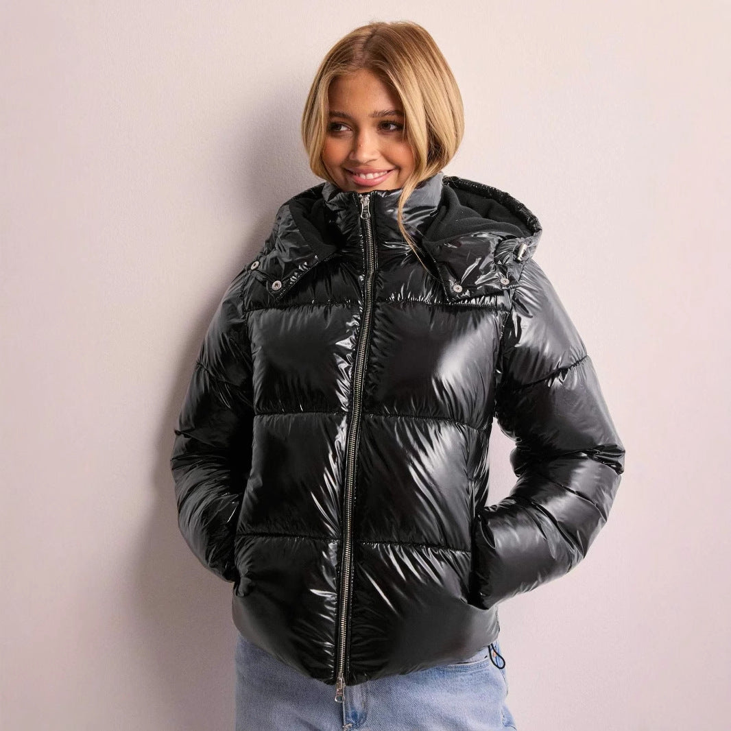 Glanzende Gewatteerde Dames Winterjas | Lichtgewicht Warmte & Waterafstotend Comfort