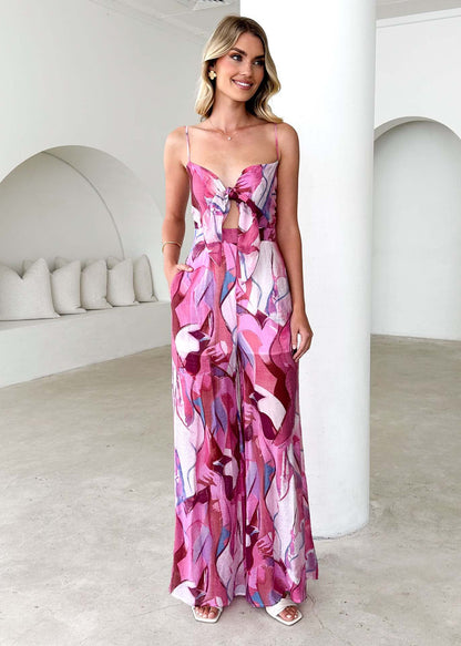 LIV | Zomer Jumpsuit Met Abstracte Print – Luchtig, Vrouwelijk & Perfect Voor Vakanties En Zomerse Feestjes