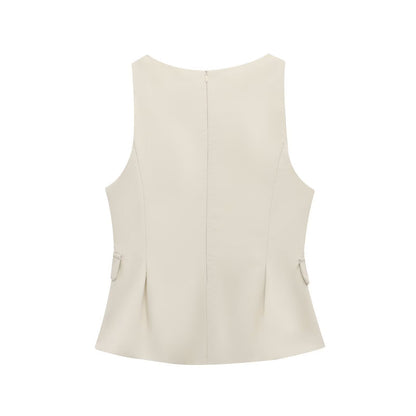 MIREILLE | Blazerstijl Dames Top Met V-Hals en Tailledetail - Stijlvol, Elegant & Perfect voor Avondjes uit