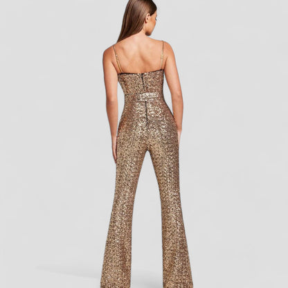 PENNY | Dames Avond Jumpsuit Goud - Feestelijk, Luxe & Elegant