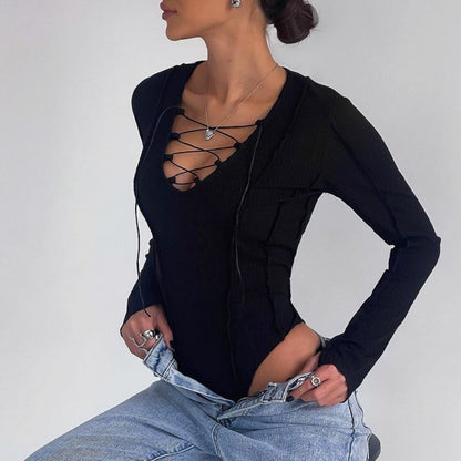 NOVA | Dames Body Met Vetersluiting & Aansluitende Pasvorm – Verleidelijk, Comfortabel & Perfect Voor Elke Look
