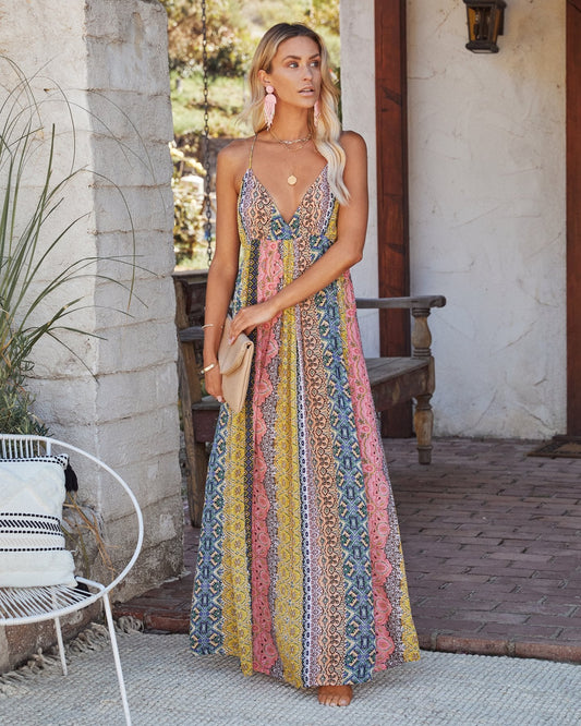 STARLET | Maxi Zomerjurk Voor Dames Met Boho Print - Zomers, Luchtig & Modieus