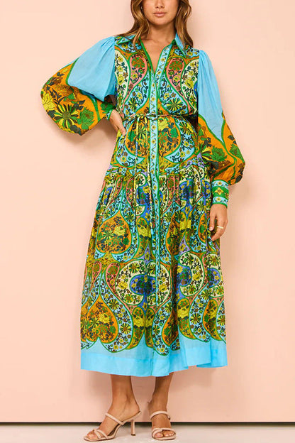 YVETTE | Maxi Jurk Met Boho Print Voor Dames - Gedurfd, Stijlvol & Uniek