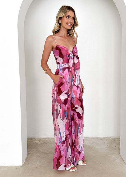 LIV | Zomer Jumpsuit Met Abstracte Print – Luchtig, Vrouwelijk & Perfect Voor Vakanties En Zomerse Feestjes