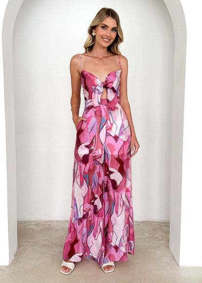LIV | Zomer Jumpsuit Met Abstracte Print – Luchtig, Vrouwelijk & Perfect Voor Vakanties En Zomerse Feestjes