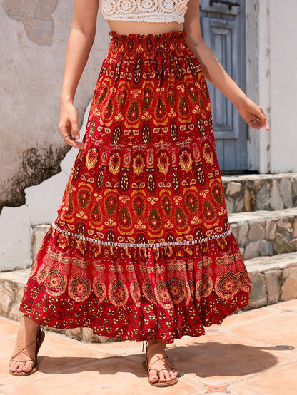 YMKE | Zomerse Maxi Rok Voor Dames Met Boho Print - Elegant, Uniek & Modieus