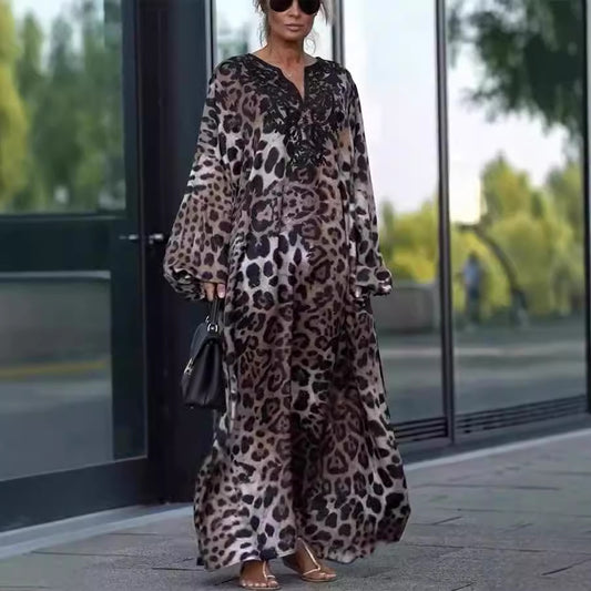 LINA - Luipaard Jurk  Modieus, Comfortabel en Chic