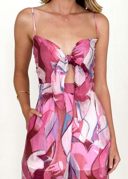 LIV | Zomer Jumpsuit Met Abstracte Print – Luchtig, Vrouwelijk & Perfect Voor Vakanties En Zomerse Feestjes