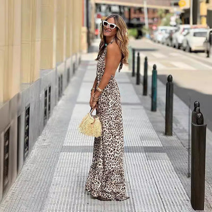 FRANCIS | Maxi Zomerjurk Voor Dames Met Luipaard Print - Stijlvol & Flatterend