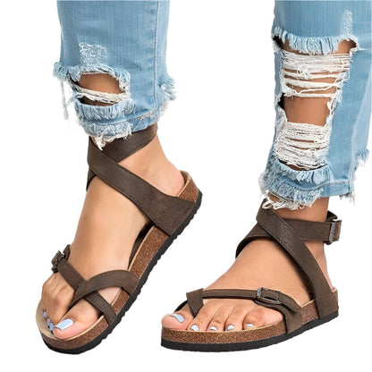 ELIZA | Casual Sandalen Voor Dames Met Kruisband & Gespen - Zomers, Stijlvol & Comfortabel