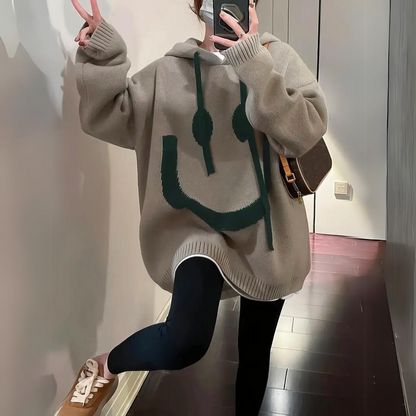 Oversized hoodie met smiley | Warm, speels & onweerstaanbaar comfy!