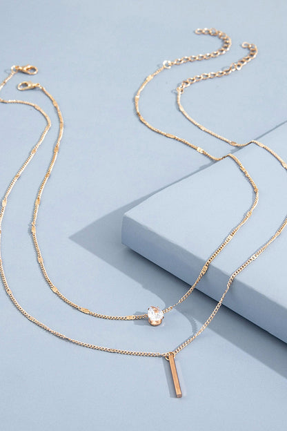 KATE | Gelaagde Dames Ketting Met Strass Kwastje En Elegante Hanger – Verfijnde Glamour Met Een Moderne Twist
