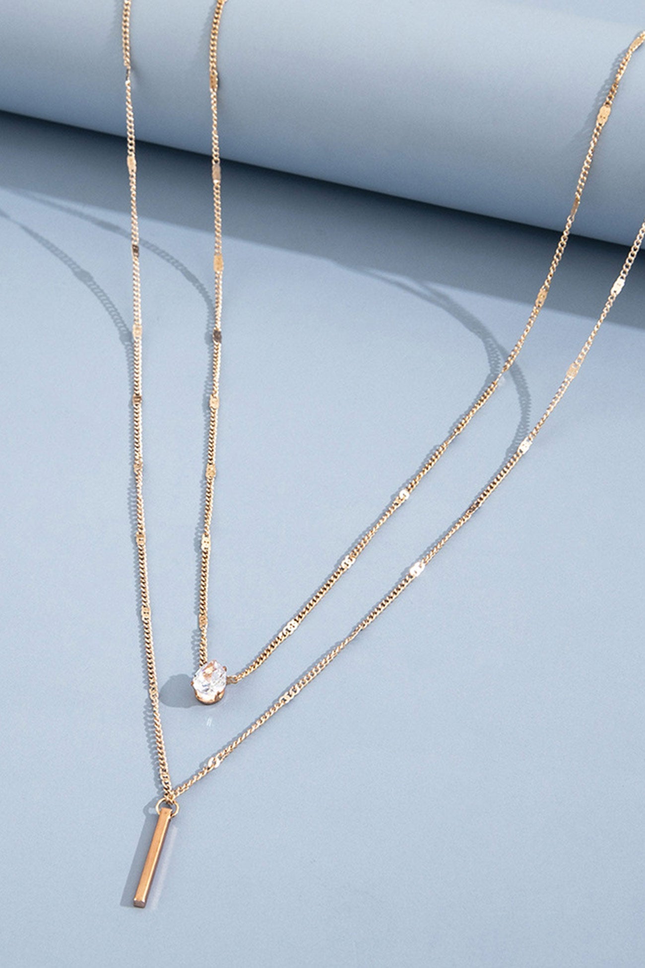 KATE | Gelaagde Dames Ketting Met Strass Kwastje En Elegante Hanger – Verfijnde Glamour Met Een Moderne Twist