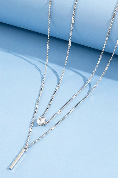 KATE | Gelaagde Dames Ketting Met Strass Kwastje En Elegante Hanger – Verfijnde Glamour Met Een Moderne Twist