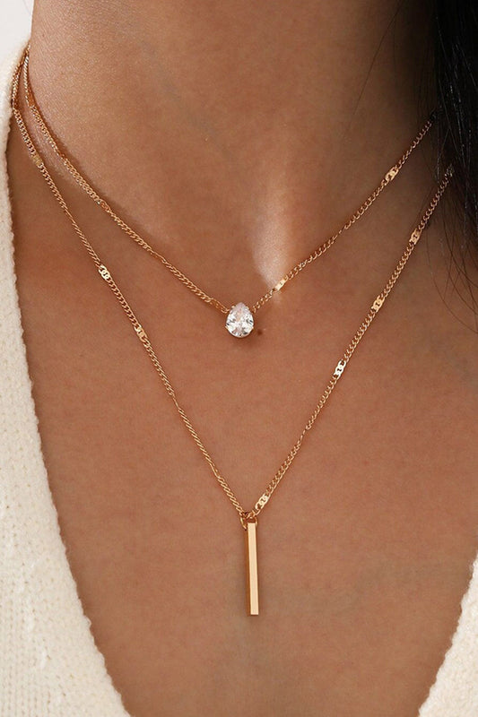 KATE | Gelaagde Dames Ketting Met Strass Kwastje En Elegante Hanger – Verfijnde Glamour Met Een Moderne Twist