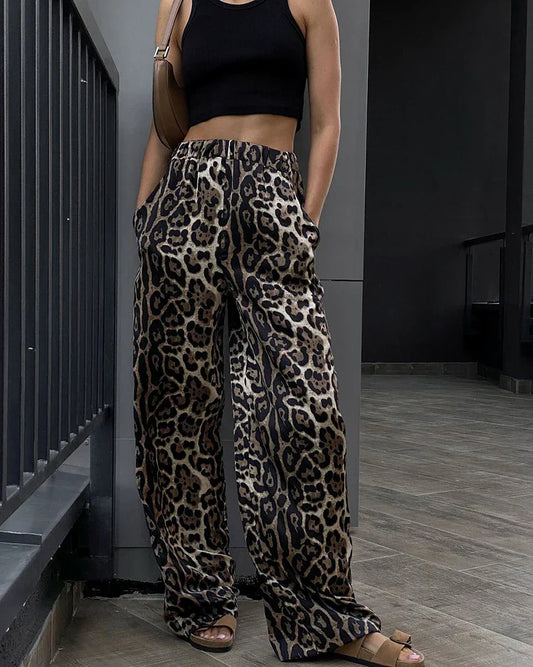 LOÏS | Wijde Damesbroek Met Leopardprint En Elastische Taille – Gedurfd, Trendy, Comfortabel