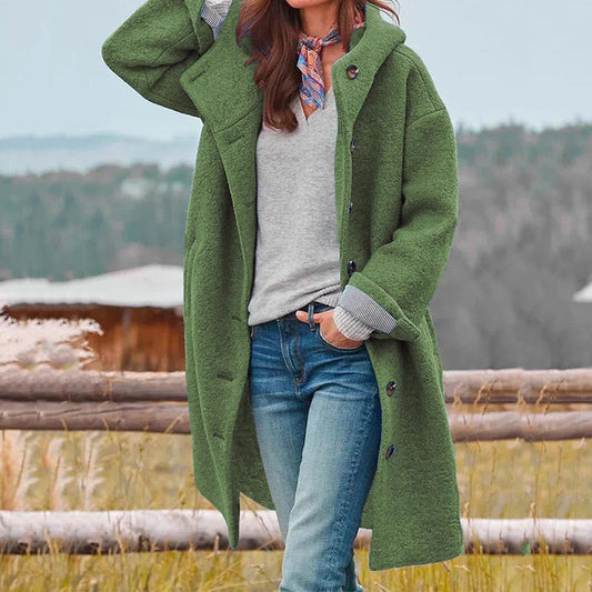 HADLEY | Stijlvolle Warme Wollenjas Voor Dames Met Knopen – Warm, Elegant & Windproof Voor Elk Avontuur