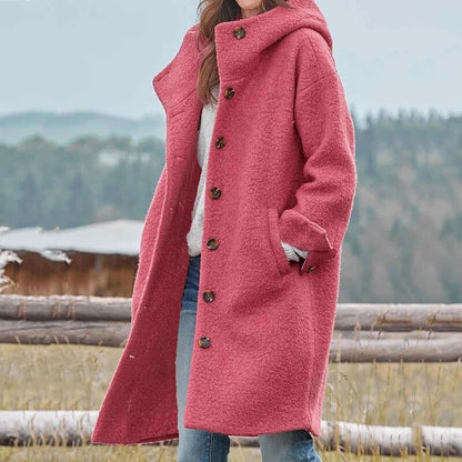 HADLEY | Stijlvolle Warme Wollenjas Voor Dames Met Knopen – Warm, Elegant & Windproof Voor Elk Avontuur