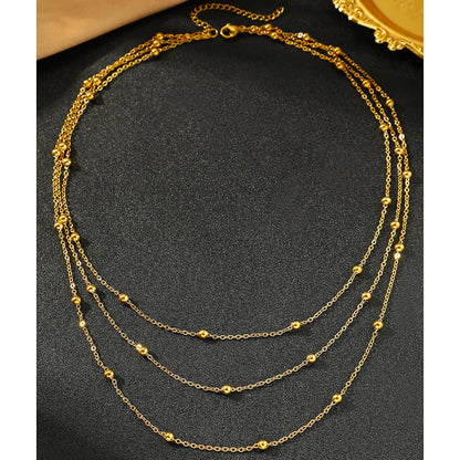 LAYA | Verfijnde Laagjesketting Voor Dames met Subtiele Bolletjes - Elegant & Vrouwelijk