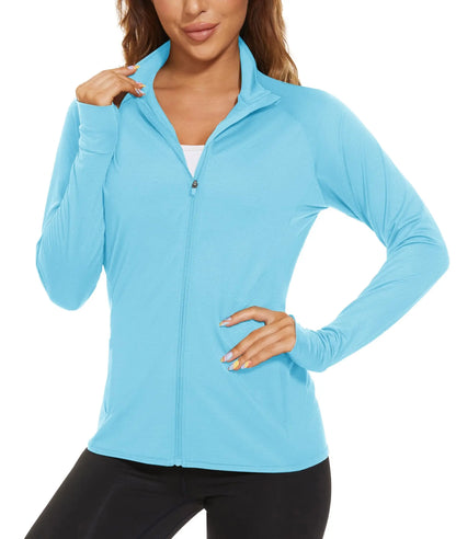 RIVKA | Sportief Damesvest Met Rits, Duimgaten & UV-bescherming – Licht, Functioneel & Ideaal Voor Actieve Dagen