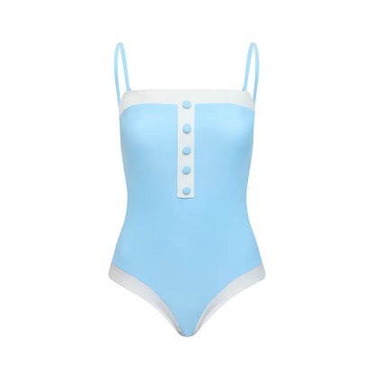 ANGELIKA | Elegant Dames Badpak met Knopen – Tijdloze Strandlook met Klasse
