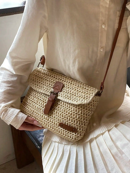 YUKO | Zomerse Geweven Dames Schoudertas in Rietstijl - Zomers, Functioneel & Perfect Voor op Vakantie