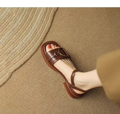 CARA | Tijdloze Dames Sandalen met Luxe Goudkleurige Gesp - Elegant, Zomers & Comfortabel