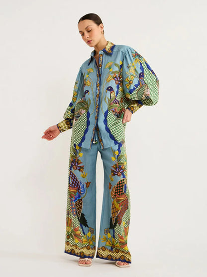 FREDERIEK | Luchtige Dames Set Met Unieke Print - Comfort, Stijlvol & Elegant