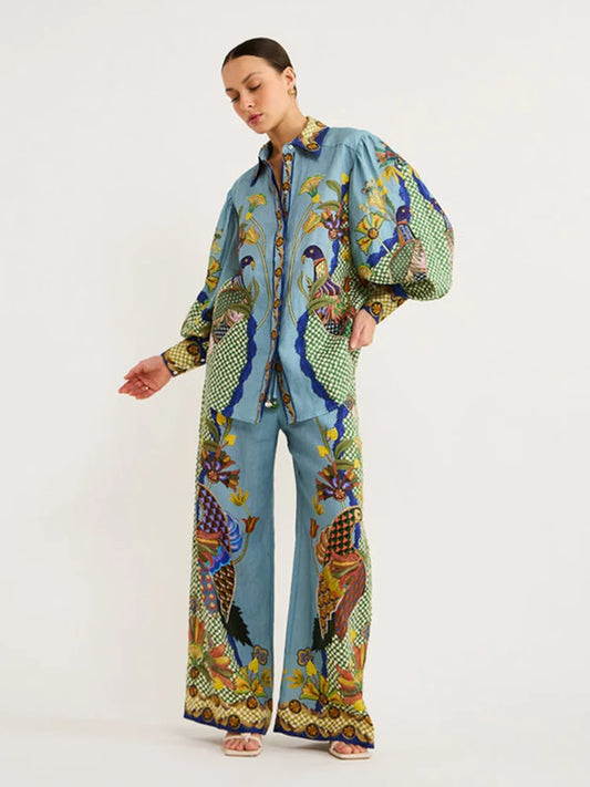 FREDERIEK | Luchtige Dames Set Met Unieke Print - Comfort, Stijlvol & Elegant