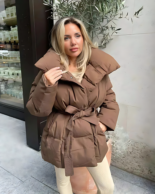 Gewatteerde Winterjas Met Ceintuur Voor Dames – Warm, Stijlvol & Perfect Voor IJskoude Dagen