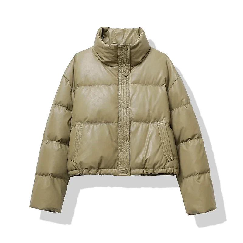 Cropped Glanzende Pufferjas Dames | warm, stijlvol en perfect voor koude dagen