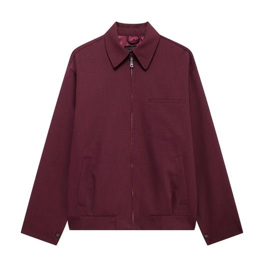 MIRELLA | Bordeaux Rode Damesjas Met Rits – Stijlvol, Modern & Perfect als Tussenjas