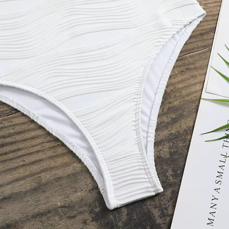 Luxe Damesbadpak met Verfijnde Textuur en Verstelbare Bandjes