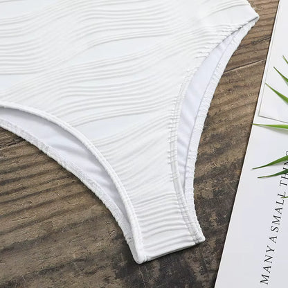 Luxe Damesbadpak met Verfijnde Textuur en Verstelbare Bandjes