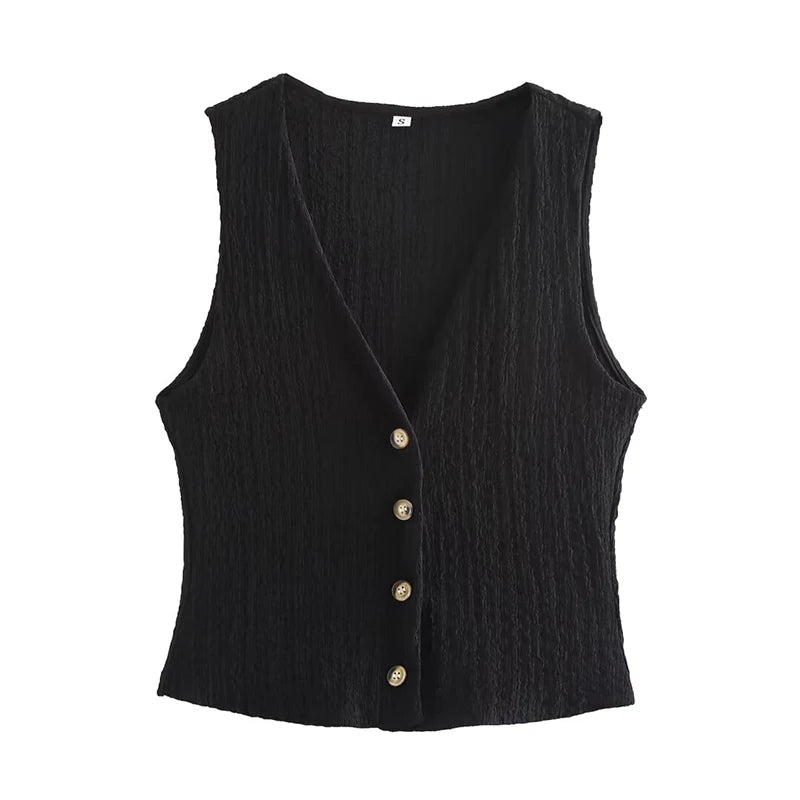 ZOMERSET | Luchtige dames set met knopen & strikkoord – verkrijgbaar in zwart en bruin