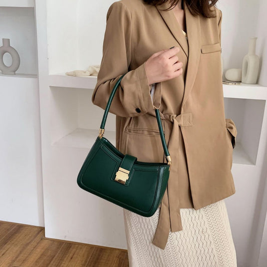FLORE | Dames Leren Handtas Met Unieke Gesp Sluiting – Gestructureerd Design Met Flap En Metalen Sluiting – Tijdloos En Elegant