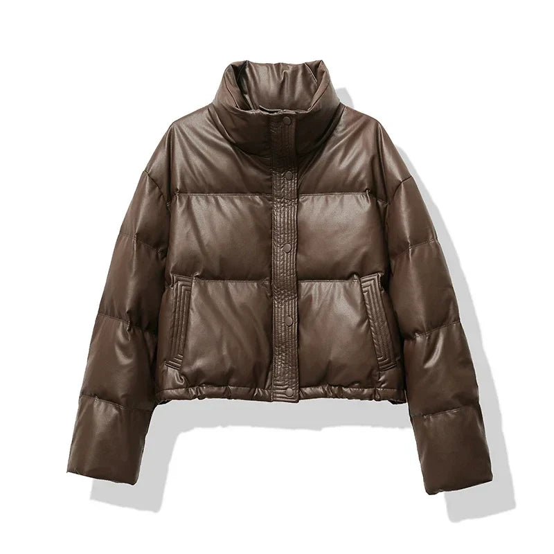 Cropped Glanzende Pufferjas Dames | warm, stijlvol en perfect voor koude dagen