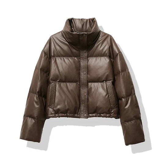 Cropped Glanzende Pufferjas Dames | warm, stijlvol en perfect voor koude dagen