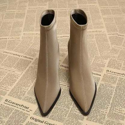 ANGEL | Elegante Velvet Enkel Laarsjes Voor Dames Met Punt Neus - Stijlvol & Comfortabel