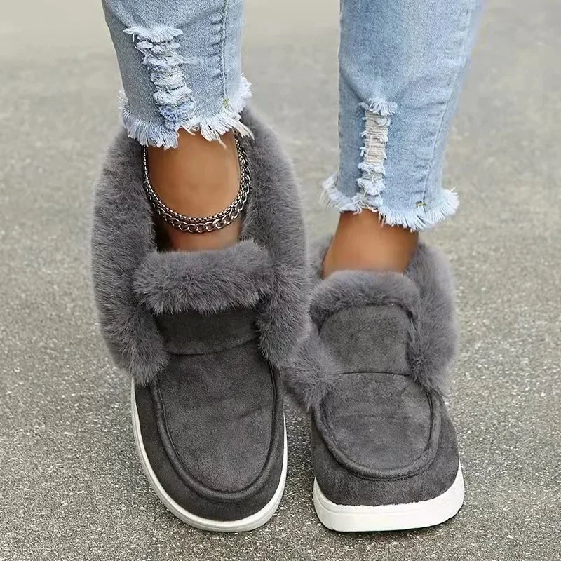 Dames Enkellaarsjes Slip-on | Suède Pluche Voering Warme Sneeuwschoenen
